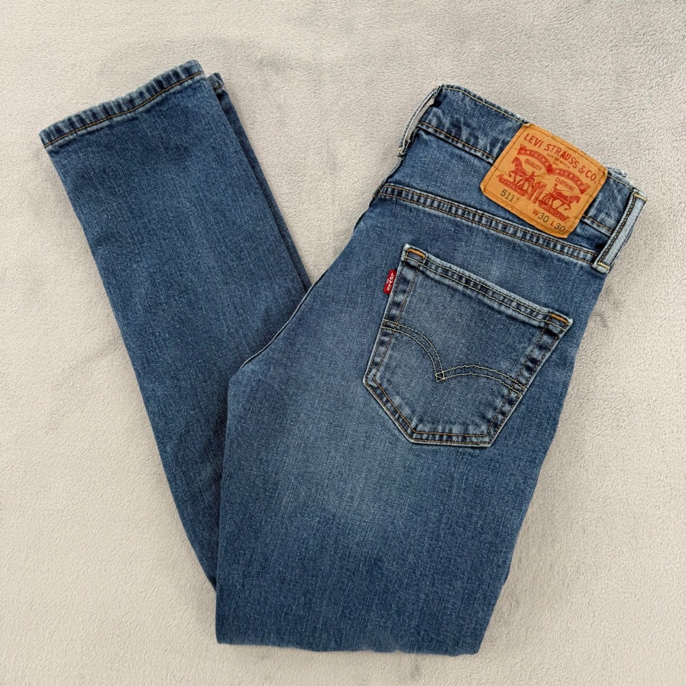 Levis 511 Slim Fit Jeans Medium Wash‎ Blue Stretch Denim Mens W30 L30